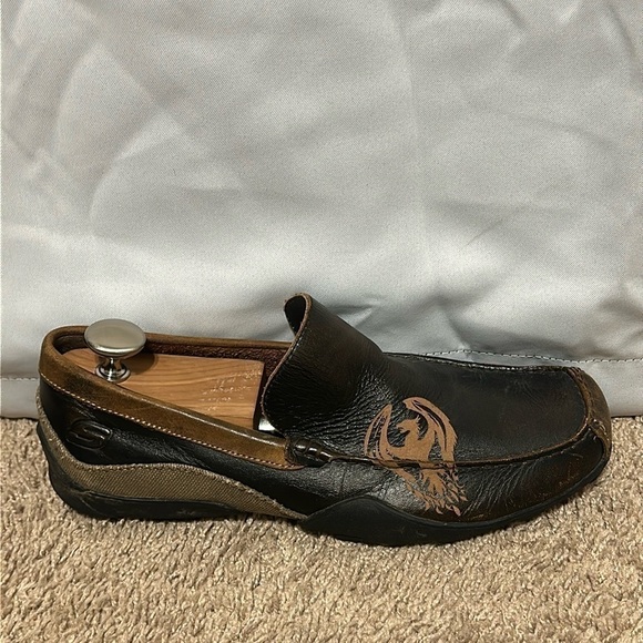 Sketchers Brown Phoenix Bird Leather Size 9.5 Men’s Slip On, Loafers F15-3 Eagle main image 7